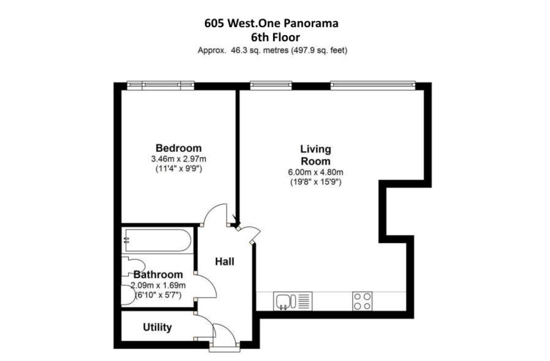 West One Sheffield: apartment 1 bedroom